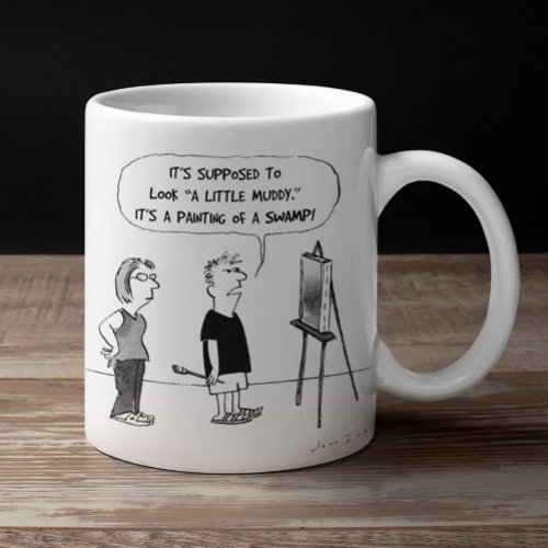 Artist Cartoon  Funny Art Teacher Art Critic Coffee Mug