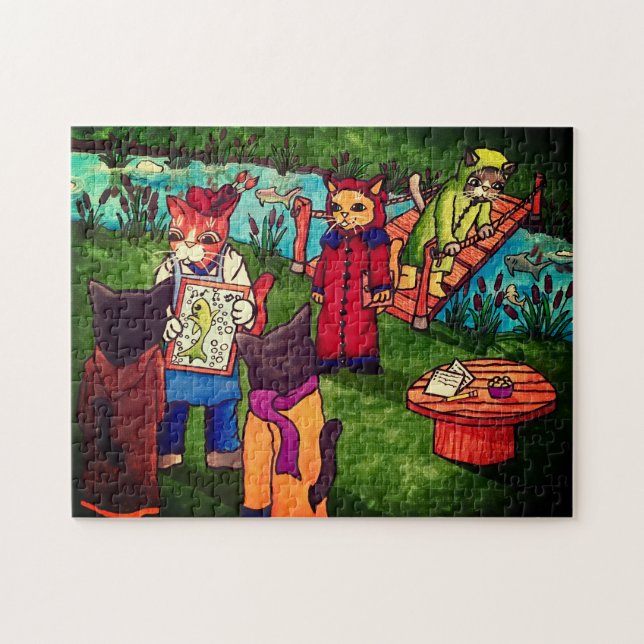 Artist Cat Jigsaw Puzzle (Horizontal)