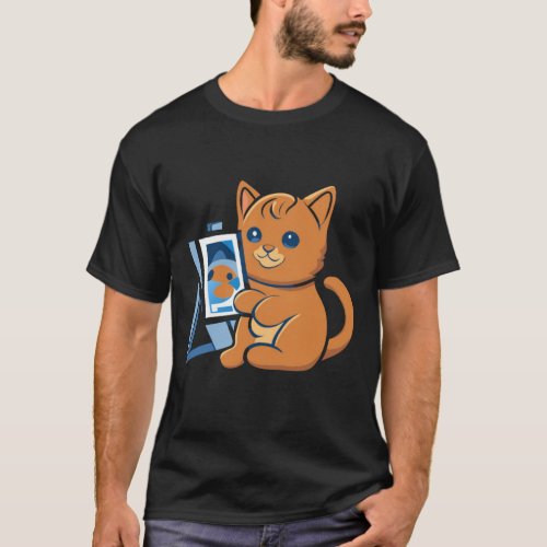 Artist Cat Painting T_Shirt