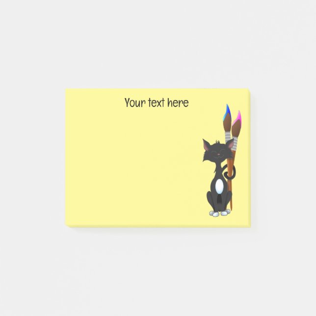 Artist Cat Personalized  Post-it Notes (Front)