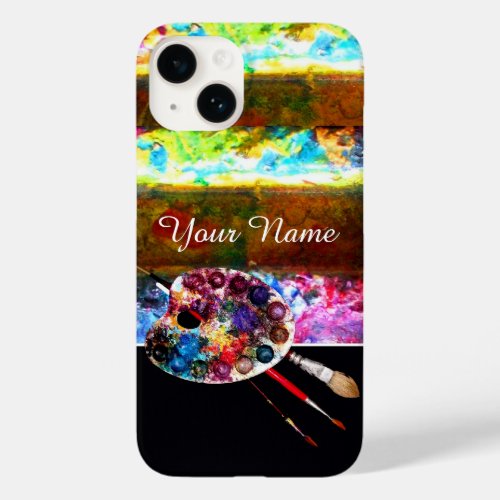 ARTIST COLOR PALETTE AND BRUSHES Black Case_Mate iPhone 14 Case