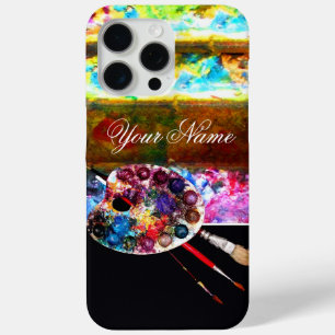ARTIST COLOR PALETTE AND BRUSHES ,Black iPhone 15 Pro Max Case