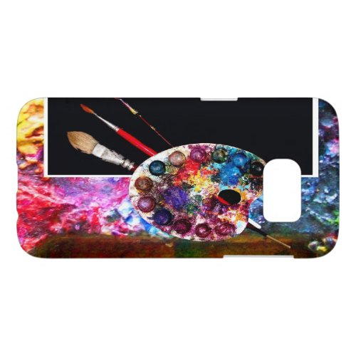 ARTIST COLOR PALETTE AND BRUSHES Black Samsung Galaxy S7 Case