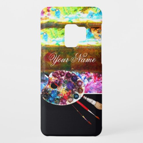 ARTIST COLOR PALETTE AND BRUSHES Black Case_Mate Samsung Galaxy S9 Case