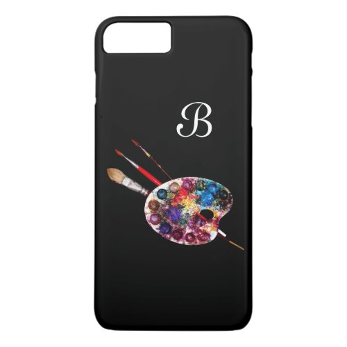 ARTIST COLOR PALETTE AND BRUSHES MONOGRAM Black iPhone 8 Plus7 Plus Case