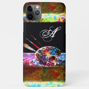 ARTIST COLOR PALETTE AND BRUSHES MONOGRAM Black iPhone 11 Pro Max Case