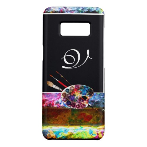 ARTIST COLOR PALETTE AND BRUSHES MONOGRAM Black Case_Mate Samsung Galaxy S8 Case