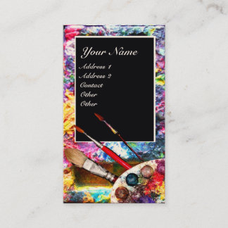 ARTIST COLOR PALETTE MONOGRAM Painter,Art Supplies Business Card