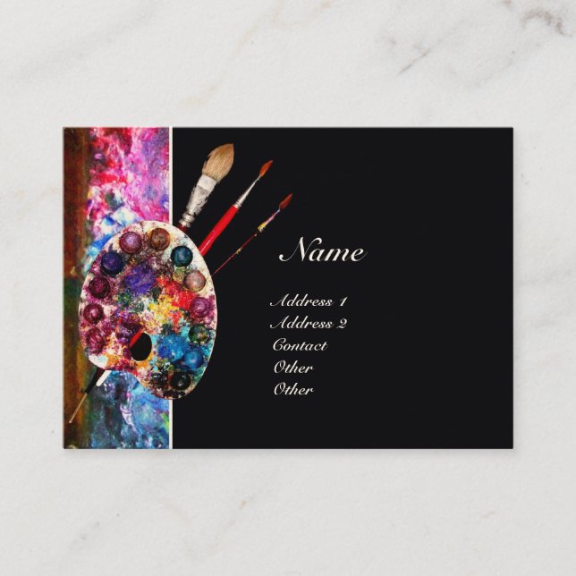 ARTIST COLOR PALETTE MONOGRAM Painter,Art Supplies Business Card (Front)
