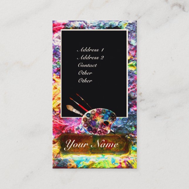 ARTIST COLOR PALETTE / Painter,Fine Art Materials Business Card (Front)