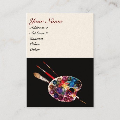 Customizable COLOUR PALETTE /Painter, Artist,Fine Art Materials Business Card Templates