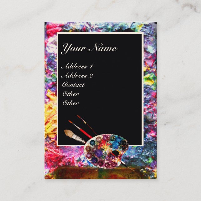 ARTIST COLOR PALETTE Painter,Fine Art Materials Business Card (Front)