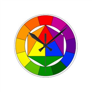 Artist Color Theory Wheel Round Clock