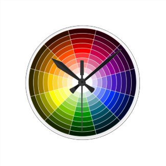 Artist Color Wheel Rainbow Round Clock