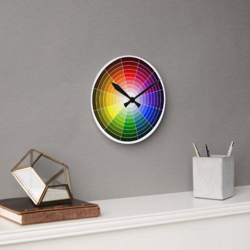 Artist Color Wheel Rainbow Round Clock