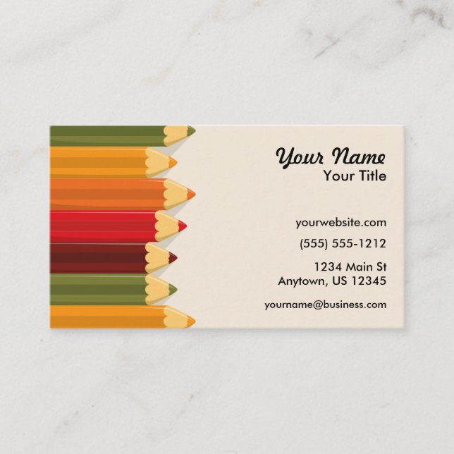 Artist Colored Pencils Business Card (Front)