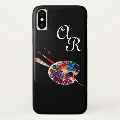 ARTIST COLOUR PALETTE MONOGRAM Black iPhone X Case