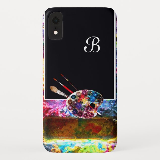 ARTIST COLOUR PALETTE MONOGRAM Black Case-Mate iPhone Case (Back)