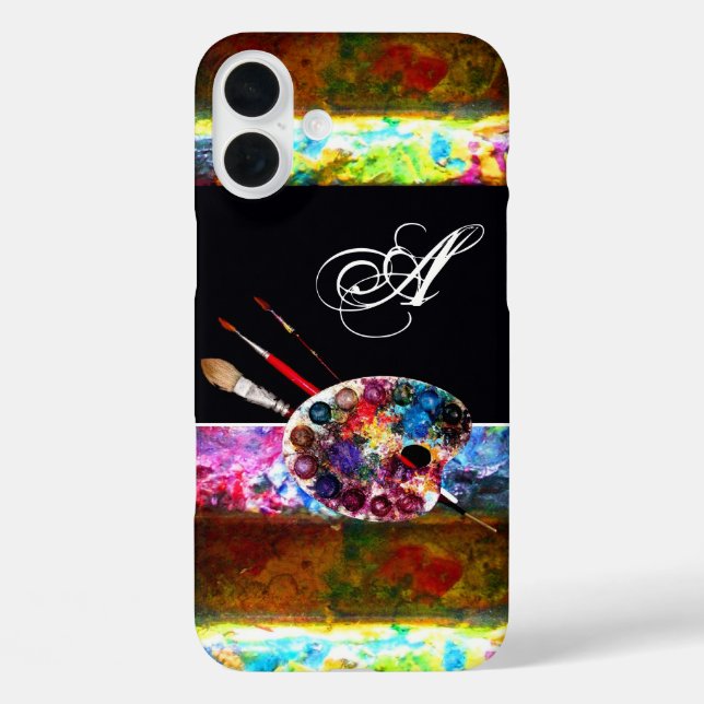 ARTIST COLOUR PALETTE MONOGRAM Black Case-Mate iPhone Case (Back)