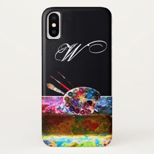 ARTIST COLOUR PALETTE MONOGRAM Black iPhone XS Case