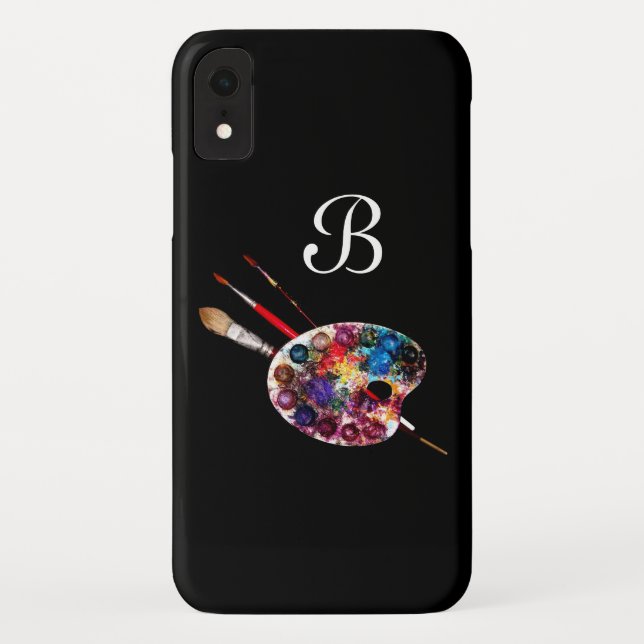 ARTIST COLOUR PALETTE MONOGRAM Black Case-Mate iPhone Case (Back)