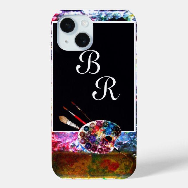 ARTIST COLOUR PALETTE MONOGRAM Black Case-Mate iPhone Case (Back)