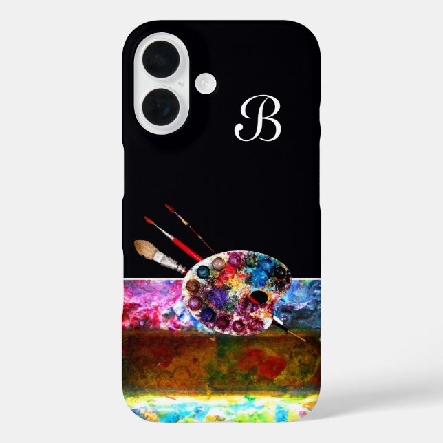 ARTIST COLOUR PALETTE MONOGRAM Black Case-Mate iPhone Case (Back)