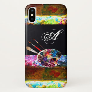 ARTIST COLOUR PALETTE MONOGRAM Black iPhone X Case