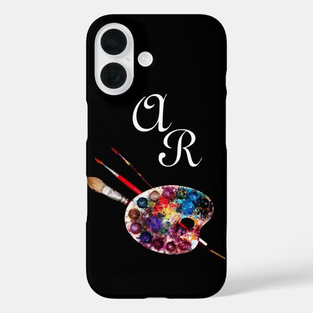 ARTIST COLOUR PALETTE MONOGRAM Black Case-Mate iPhone Case (Back)