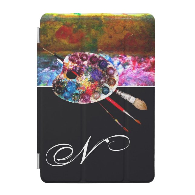 ARTIST COLOUR PALETTE MONOGRAM Black iPad Mini Cover (Front)