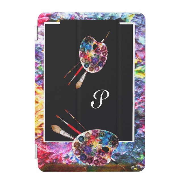 ARTIST COLOUR PALETTE MONOGRAM Black iPad Mini Cover (Front)