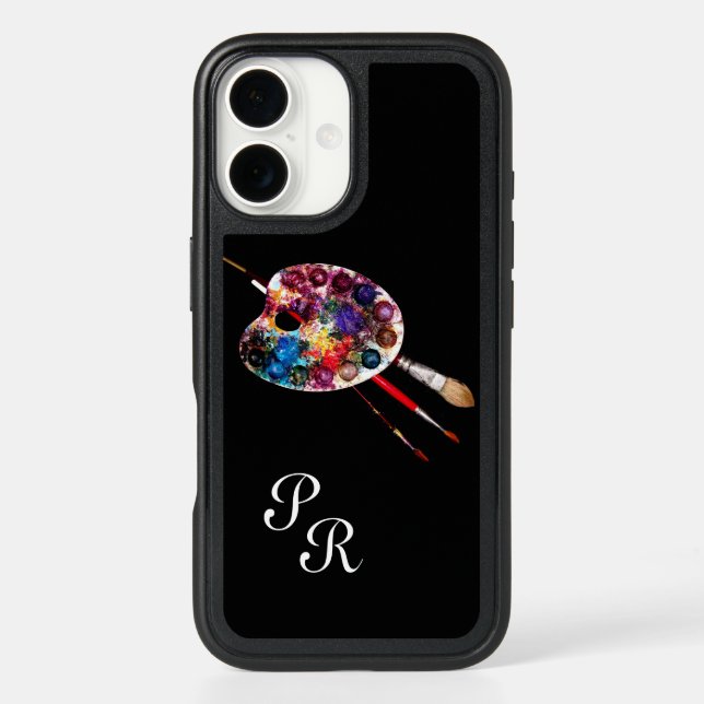 ARTIST COLOUR PALETTE MONOGRAM Black  Otterbox iPhone Case (Back)