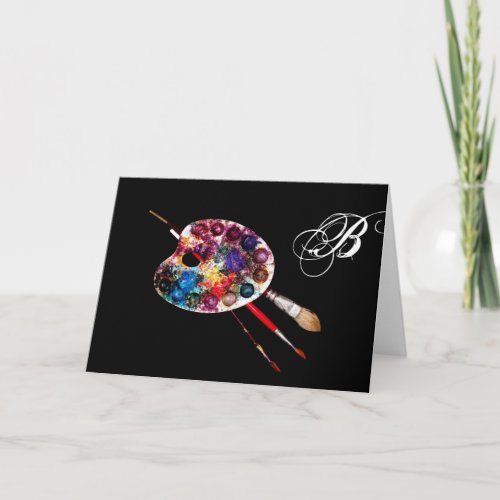 ARTIST COLOUR PALETTE MONOGRAM NOTE CARD