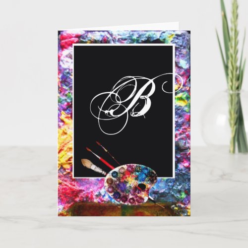 ARTIST COLOUR PALETTE MONOGRAM NOTE CARD