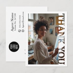 Artist Commission small business Photo Thank You Holiday Postcard