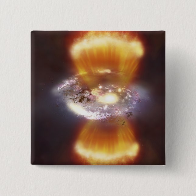 Artist concept of a galaxy pinback button (Front)