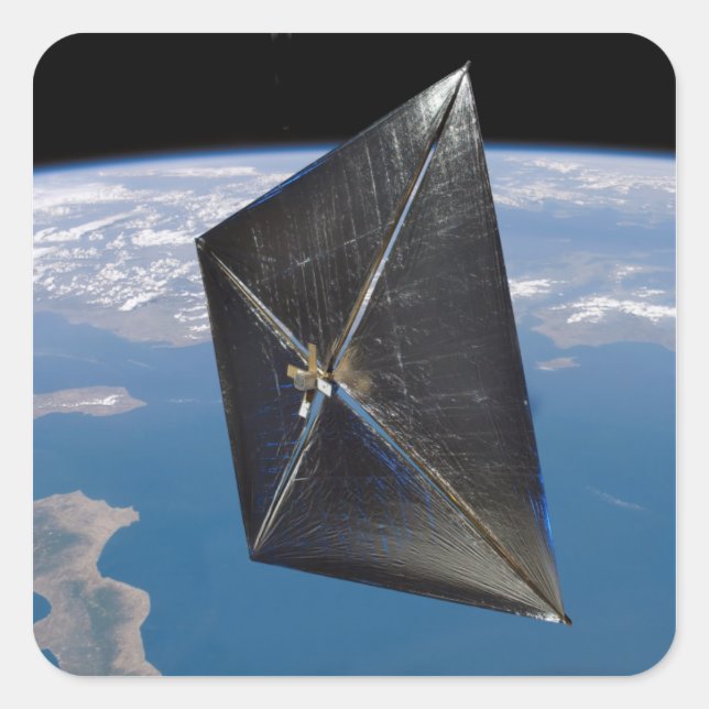 Artist concept of NanoSail-D in space Square Sticker (Front)