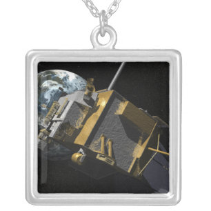 Artist Concept of the Lunar Reconnaissance Orbi 2 Silver Plated Necklace
