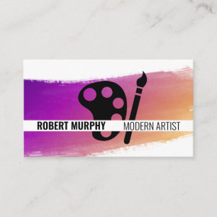 Artist Content Creator Brushed Paint Business Card
