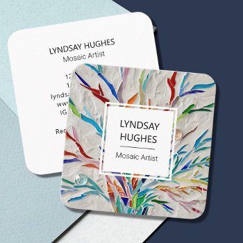 Artist Craft Business Square Business Card by SewMosaic at Zazzle