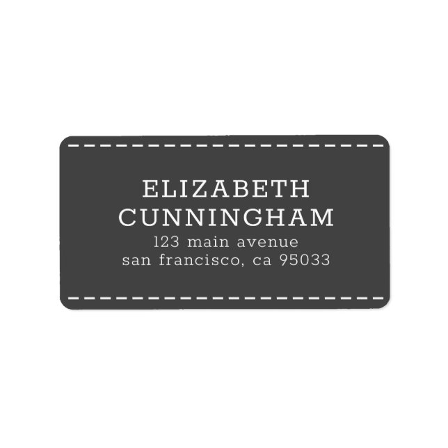 Artist Crafter Modern Simple Stitch Return Address Label (Front)