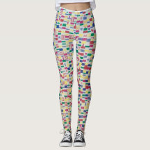 Artist-designed tights, full length, happy colors