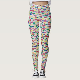 Artist-designed tights, full length, happy colors leggings