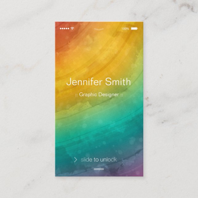 Artist / Designer - Simple Generic Flat UI Style Business Card (Front)