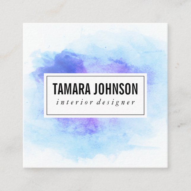 Artist | Designer | Watercolor Square Business Card (Front)