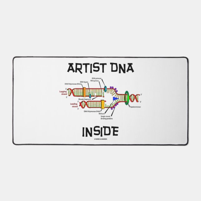 Artist DNA Inside DNA Replication Genetics Desk Mat (Front)
