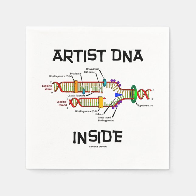 Artist DNA Inside Genes Genetics DNA Replication Paper Napkins (Front)