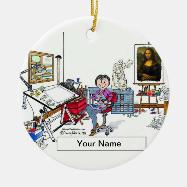 Artist - Female Ceramic Ornament (Front)