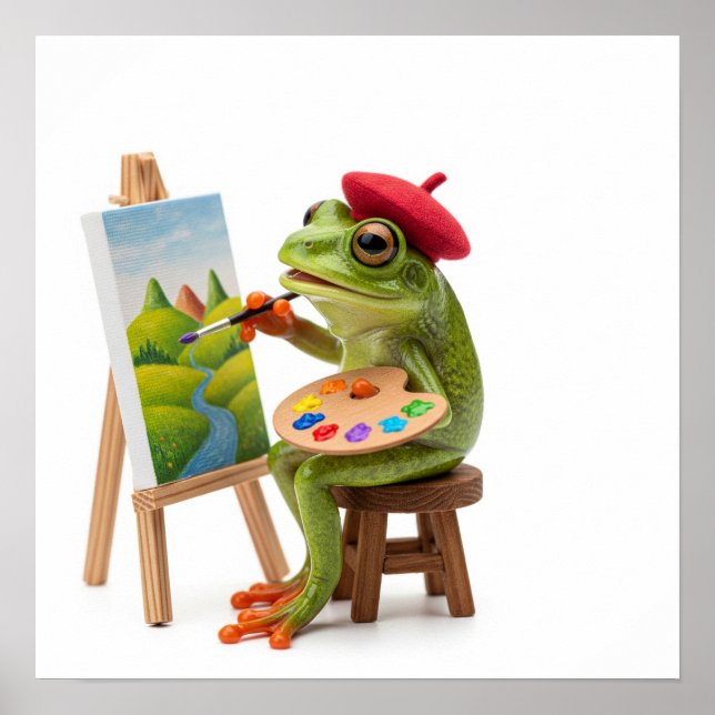 Artist Frog Graphic Poster (Front)