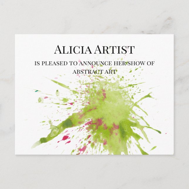 ARTIST GALLERY SHOW ANNOUNCEMENT POSTCARD (Front)